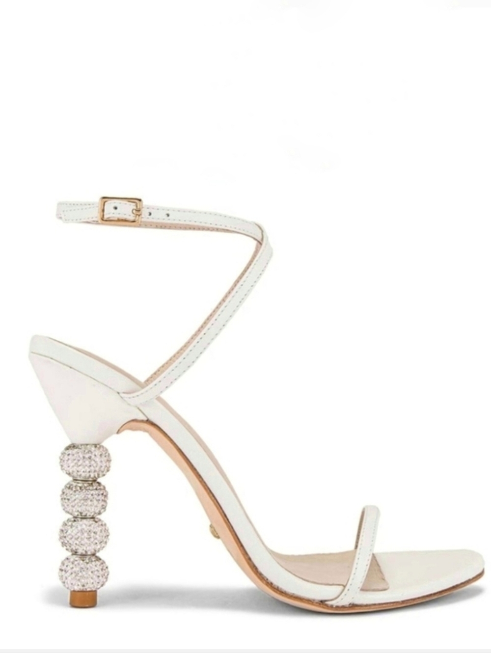 RAYE Leather Crystal Embellished Heels Disco Ball Strappy White Party Sandal 8.5 - Picture 14 of 14